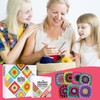 BbiuRer Granny Square Crochet Cards, 50 Cards with Crochet Letters