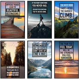 KARTMEN Inspirational Motivational Multicolour Wall Art for Wall Decor, 12x18 in - Set of 6