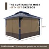 BPS 10' x 10' Gazebo Privacy Curtains with Double Zipper,