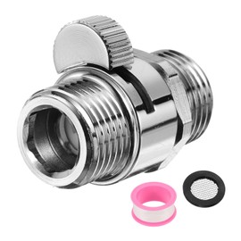 sourcing map Brass Chrome Shower Head Shut Off Valve, G1/2" Shower Control Valve Water Pressure Regulator Replacement for Shower System with PTFE Tape and Gasket (Polished Silver, 40mm/1.57")