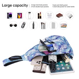 XEYOU Women's Sling Crossbody bag Casual Daypack Outdoor Travel Hiking Backpack for Cycling Walking Dog Hiking, Feather