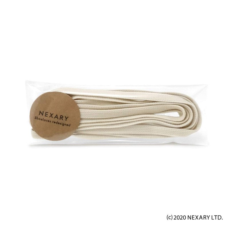NEXARY Elastic Shoelaces Laces Woven + Elastic (120 Natural)