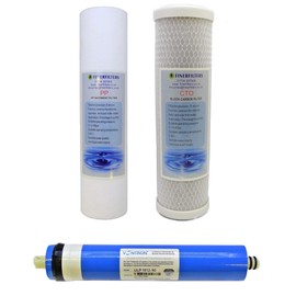 FINERFILTERS 3 Stage Drop In 50GPD Aquatic Reverse Osmosis Replacement Water Filters and Membrane