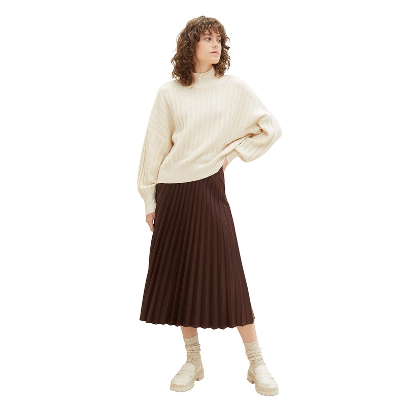 TOM TAILOR Women's Midi Skirt, 13048 - Brushwood Brown