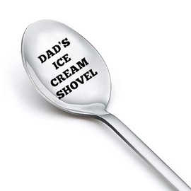 Dad Ice Cream Shovel Stainless Steel Coffee Tea Spoons Funny Fathers Day Birthday Christmas Gifts for Papa Daddy from Daughter Son