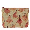 Ballerina Gobelin Square Pouch, Made in Japan, ballerina beige/red