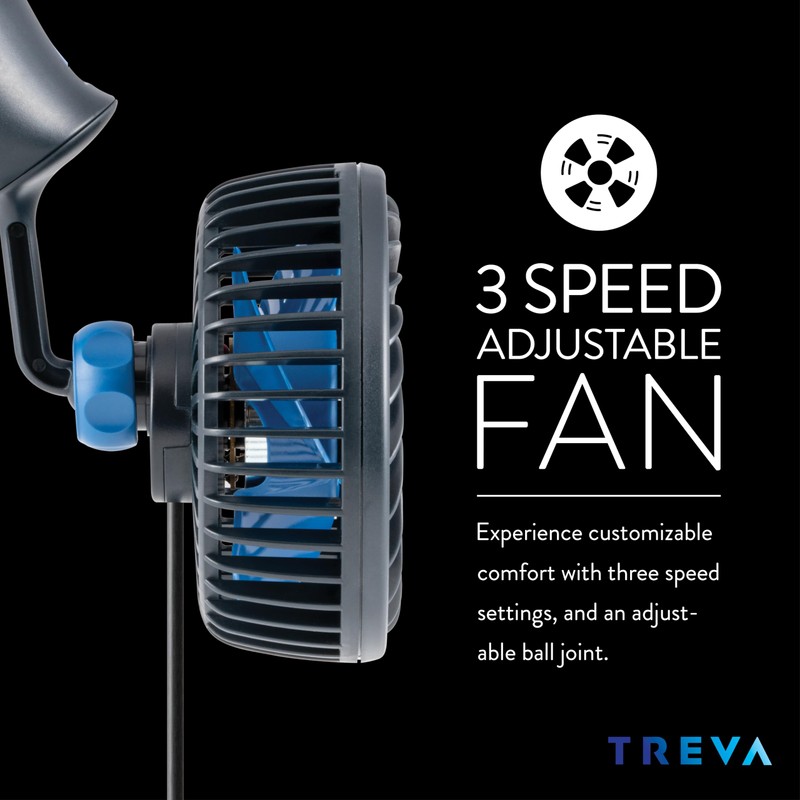 Treva 3.5 Inch USB Powered Fan with Suction Cup, 3