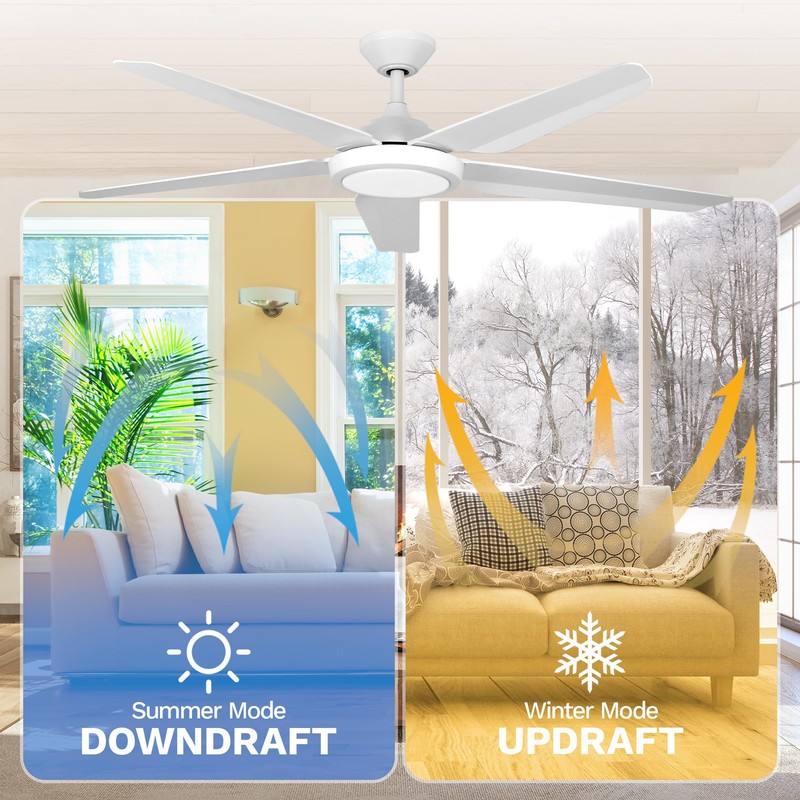 YITAHOME 54" Ceiling Fan with Light Remote Control Black 5