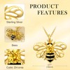 AENEAS Bee Necklaces for Women Sterling Silver Gold Plated Bumble