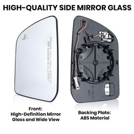 Right Passenger Side Mirror Glass Compatible with Ford Edge 2011-2014 for Lincoln MKX 2011-2015, Rear View Mirror Glass with Power Heated & Blind Spot, CT4Z17K707E