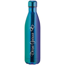 Schmalz® Rainbow Stainless Steel Drinking Bottle, 800 ml, Double-Walled Insulated Flask, Sports Bottle, Thermos Flask, BPA-Free, Vacuum, Leak-Proof (with Engraving)