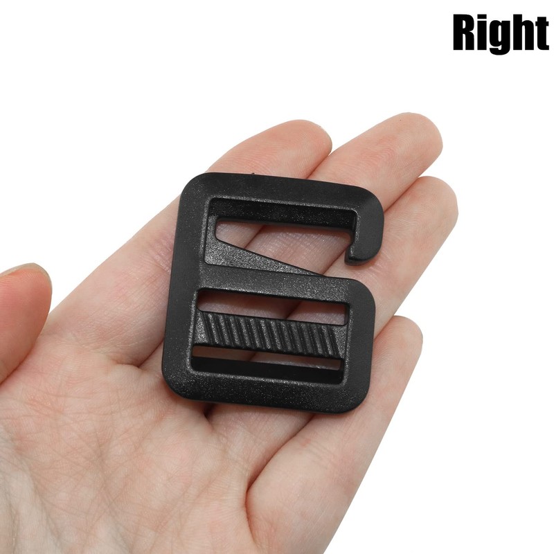 LUORNG G Hook 8PCS 4Pairs Black G-Hook Wave Buckles Backpack