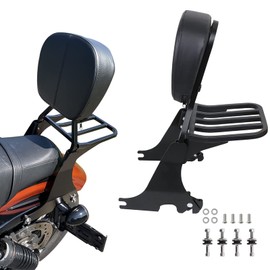 KOLEMO Low Sissy Bar Backrest & Luggage Rack with Docking Hardware Compatible with for 2004-2022 Sportster XL 883 1200
