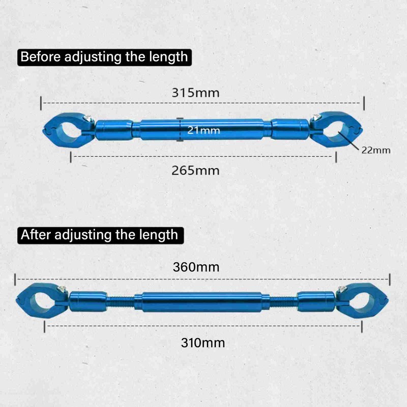 Aluminum Alloy Motorcycle Balance Handlebar Cross Bar Motorbike Accessories (Blue)