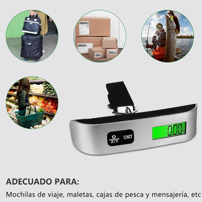 DQST Báscula de Equipaje Digital, Portátil, Bascula Maletas de Viaje,