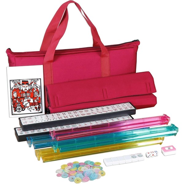 F2C American Mah Jongg Mahjong Set 166 Tiles, 4 Colors