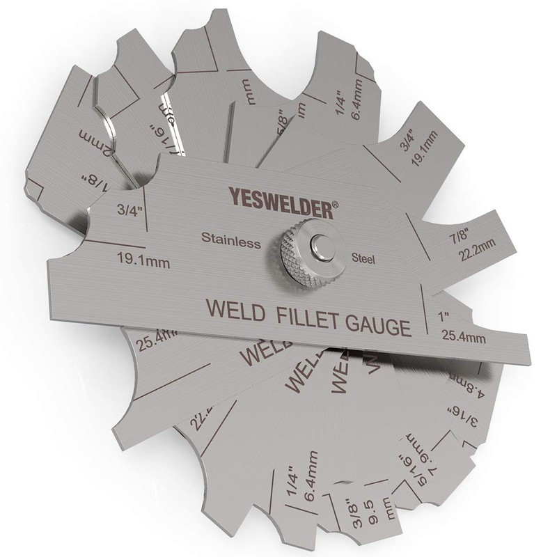 YESWELDER MG-11 Metal Weld Fillet Gages Set (7PCS) 1/8''-1'' Welding