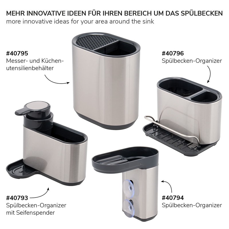 bremermann Stainless Steel Sink Organizer with Sponge Holder and Dish