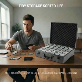 KUOOKING Premium Card Storage Box With Card Dividers For Trading Cards Holds 6000+ Trading Card Storage Box Suitable For Card with Sleeves (XXXXL)