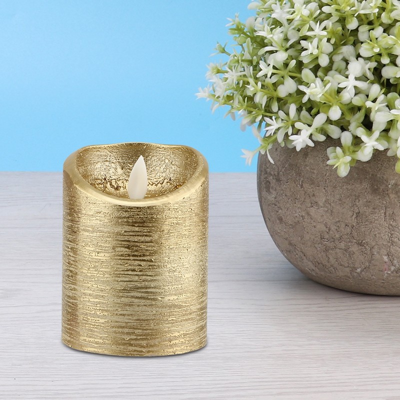 Led FlamE Less Candles Battery Gold Swinging Flame Electric Candle
