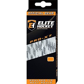 (270cm , White) - Elite Hockey PRO-X7 Wide Moulded Tip Cotton Hockey Skate Laces (Colour, Size Choice)