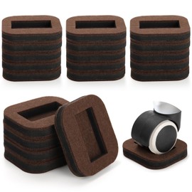 Pumtus 20 Pack Felt Furniture Cups, Anti-Sliding Bottom Caster Pads, Bed Wheel Couch Slide Stopper, Hardwood Floor Protector Fixed Standing Coasters for Carpet, Tile, Laminate Floors, Fit 2.1" x 1.2"
