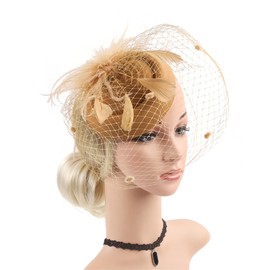 Roaring 20s Flapper Accessory for Women Great Gatsby 1920s Accessories for Women Elegant Headpiece C08-Brown