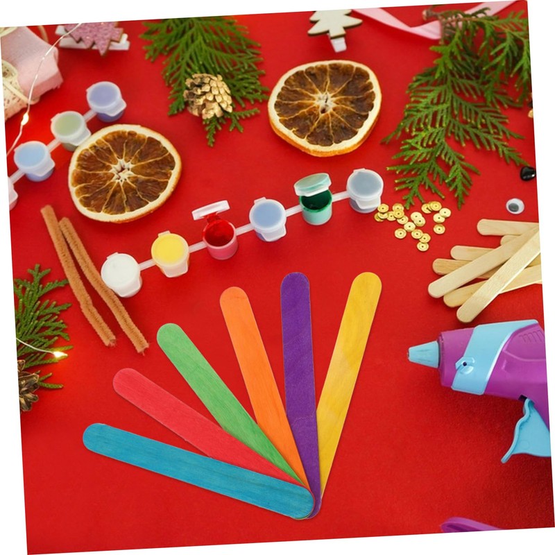 CORHAD Jumbo Ice Pop Sticks 50pcs Thick Craft Sticks Multi-