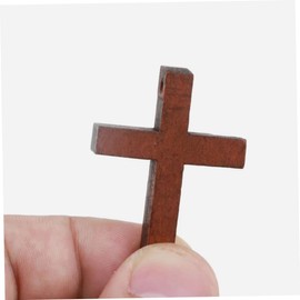 Operitacx 200 Pcs Wood Pendant Supplies Charms Bracelets Wooden Small Cross Charms Chains for Men with Pendant Bracelets for Men Keychain Necklace Cross Bracelets Men Pendant Mini Man Set