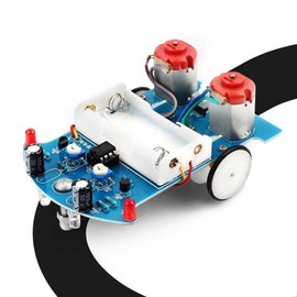 MiOYOOW Line Following Robot Car Kit, Beginners Smart Car Soldering Practice Kit STEM Educational Electronics Soldering Projects for School and Home Learning