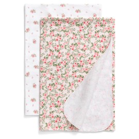 Delta Children 100% Cotton Flannel Baby Receiving Blankets for Girls and Boys – 30x30 Inches (Pack of 2), Pink Floral