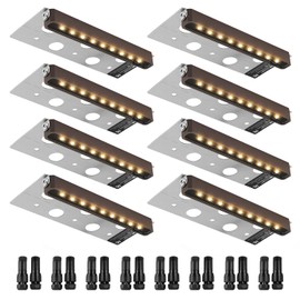 VEVOR Iluminación LED para Jardinería, Luces de Pared de Retención de 17.3 Cm, Luz de Pavimentación de Bajo Voltaje 3W 12V-24V AC/DC, Luces de Paso al Aire Libre Resistente al Agua IP68, 3000K