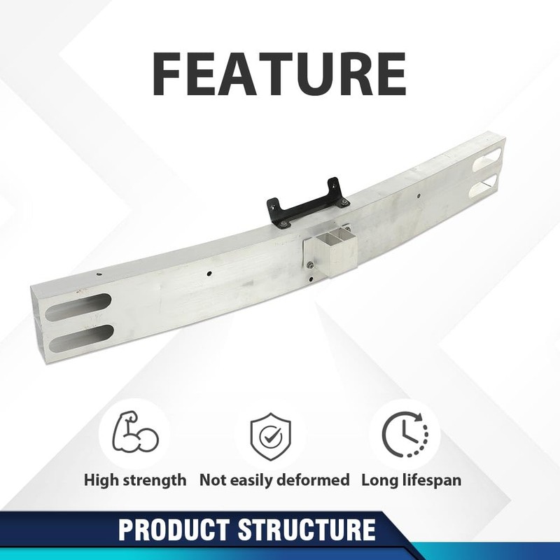PIT66 Front Bumper Reinforcement Impact Bar Silver Compatible with Nissan
