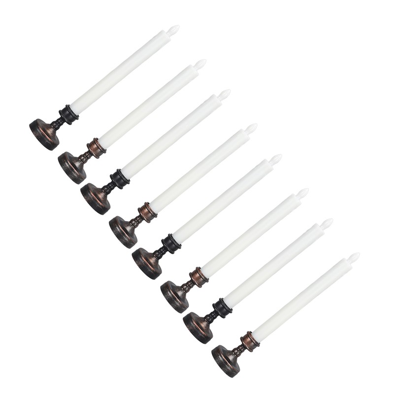 8PCS LED Taper Candle Flameless Window Candle Remote Control Warm
