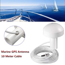 Aswalling Ship GPS Active Marine Navigation Antenna 10M BNC Male Plug Connector