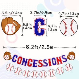 VILIFEVER 2 Pieces Baseball Concessions Banner for Baseball Themed Baby Shower Decorations, Sports Birthday Banner Garland Bunting Indoor Outdoor Home Decor