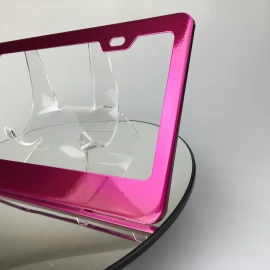 MotorVehicleParts New Powder Coated Hot Pink Stainless Steel License Plate Frame Holder Bracket