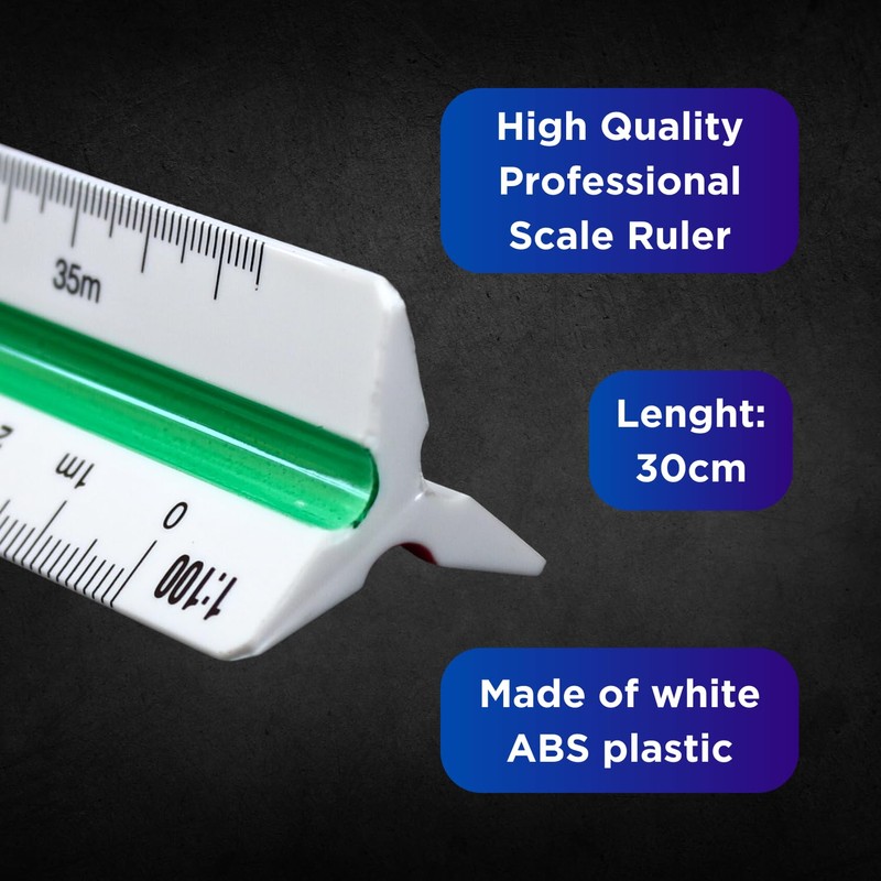 Scale Ruler 30 cm – Plastic Triangular Ruler – Scale
