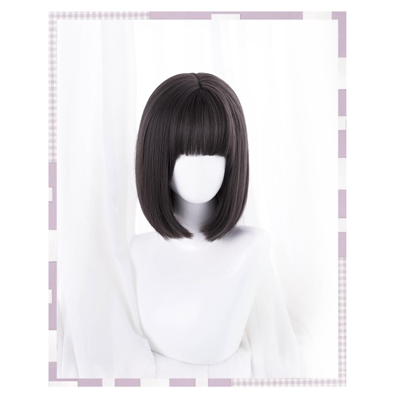 Eileen Bob Black Wig, Natural Fluffy Feel, Women's Wig, Straight,