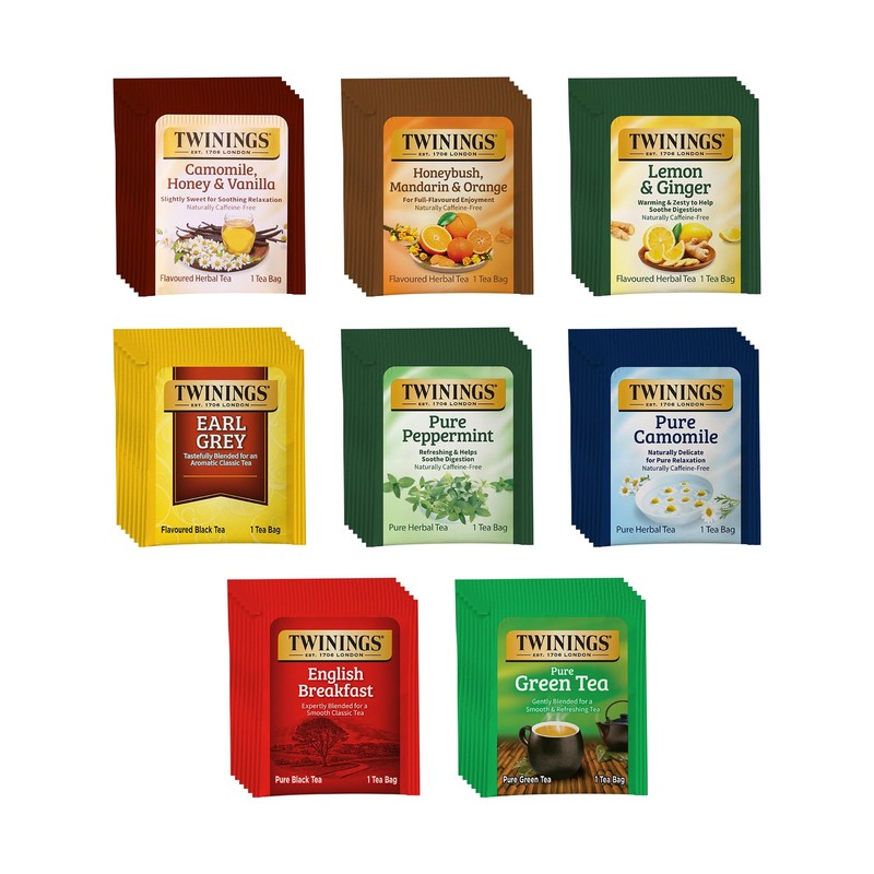 Twinings 48 Tea Bags Herbal Variety Pack – 8 Flavors