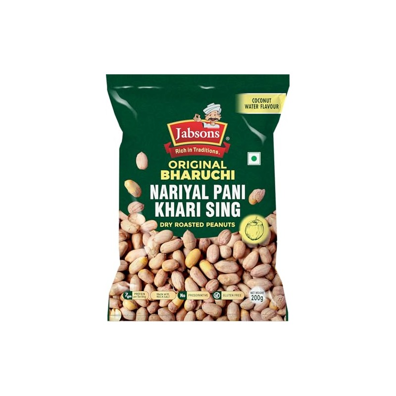 Jabsons - Bharuchi Roasted Peanuts with Coconut Flavor (Khari Sing),
