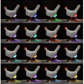 Chicken Egg lamp, 16 Colors Change Chicken lamp with Remote Control, Resin Chicken Egg Night Light with USB, Home Decor Color Box Birthday Gift for Friends (D)