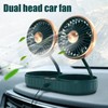 Car Fan 360° Rotatable 3 Speed DualHead USB Powered Mini