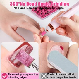 Haozher 80 Pcs Nail Drill Bits, Sanding Bands for Nail Drill Bits Nail Tech, Professional 180 Fine Grit Nail File Sanding Bands with 3.1mm Mandrel Bit for Acrylic Nails Gel Removing Manicures Pedicure