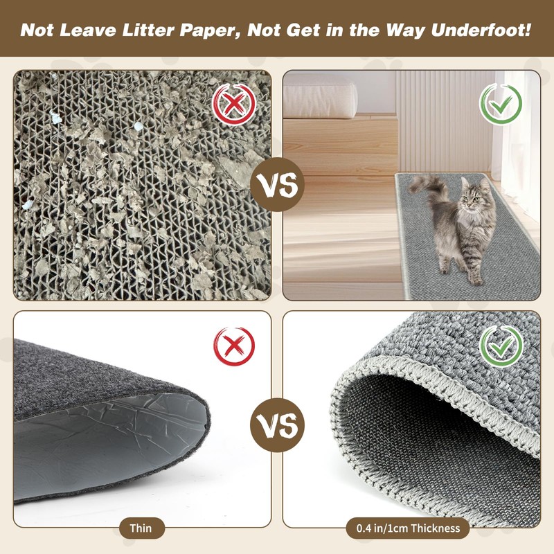 FHTONGE 71x15.8 Thickened Cat Wall Climbing Carpet with 16 Fixed