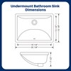 Enbol Undermount Bathroom Sink Rectangle 20x15 Inch White Ceramic Vessel