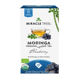 Miracle Tree - Organic Moringa Superfood Tea, 25 Individually Sealed Tea Bags, Blueberry (Keto, Detox, Energy & Immunity Booster, Vegan, Gluten-Free, Organic, Non-GMO, Caffeine-Free)