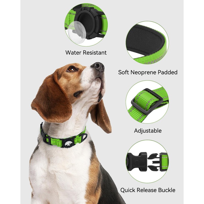 Joytale Airtag Dog Collar, Reflective Pet Collar with Waterproof AirTag