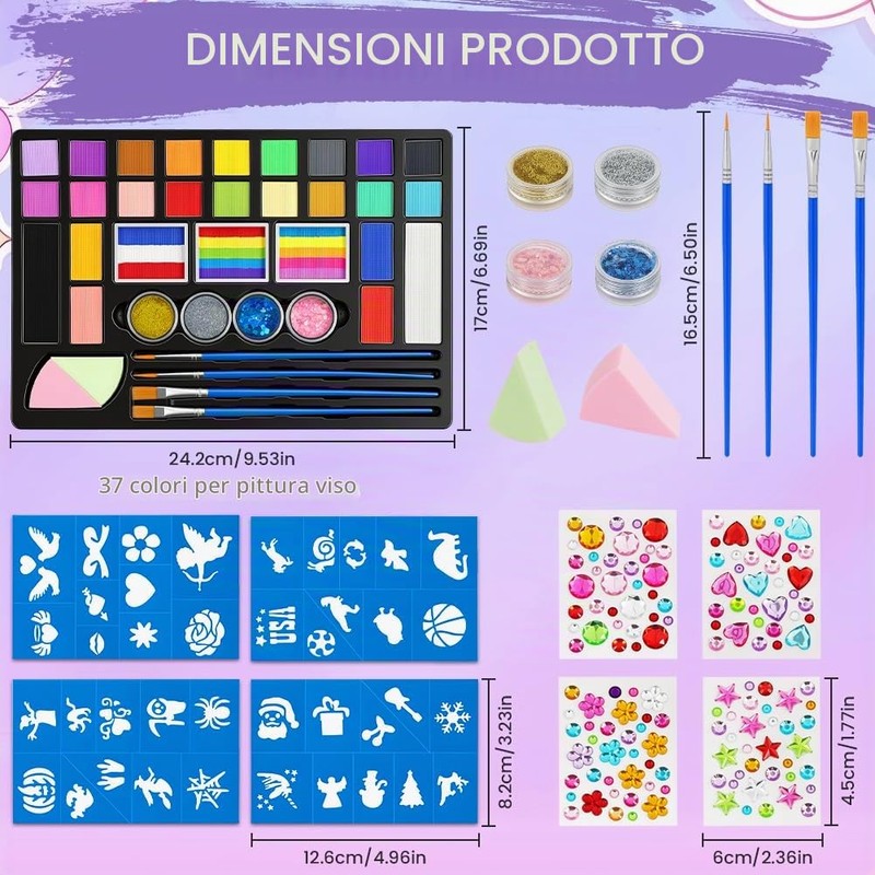 AYBUY Truccabimbi Trucco per Bambini, 31 Colori Trucco Viso Bambini