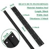 2Pack Heavy Duty Piano Hinge, 2" Open Width x 20"